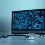 Illustration of a broken television screen with a severed ethernet cable, symbolizing an IPTV M3U link problem.