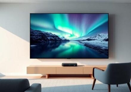 High-definition 4K Nordic IPTV experience in a modern living room.