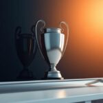 Champions League trophy reflected on a modern IPTV screen, representing the introduction to Champions League and IPTV.