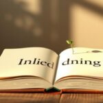 An open book with a sprout growing from its spine, illuminated by sunlight, with the word "Inledning" visible on the page.