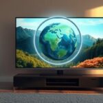 Två tv-apparater, en visar en tydlig naturbild med "Nordisk IPTV" inskrivet, den andra visar en pixlad bild, vilket symboliserar stabilitet och överlägsen streamingkvalitet.