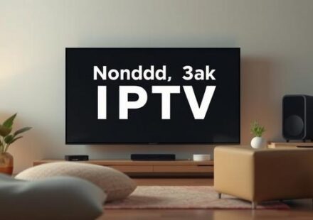 En 3D-illustration av en TV med Nordisk IPTV 4K i fokus