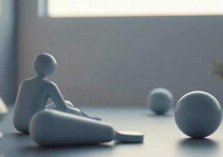 En 3D-illustration av en person som tittar på TV med en hastighetsmätare i förgrunden