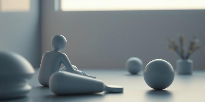 En 3D-illustration av en person som tittar på TV med en hastighetsmätare i förgrunden