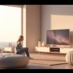 Bild på en modern TV med en Nordisk IPTV-menyskärm