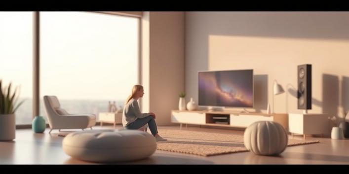 Bild på en modern TV med en Nordisk IPTV-menyskärm