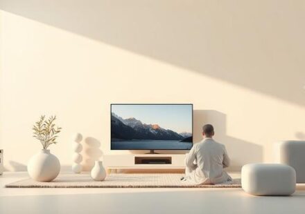 En 3D-illustration av en Samsung Smart TV med Nordisk IPTV på skärmen