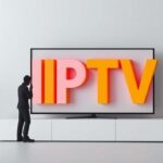 Vilken IPTV-tjänst har flest svenska och nordiska kanaler? En 3D-illustration med en TV i förgrunden och nordiska flaggor i bakgrunden