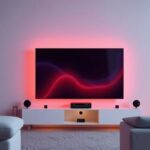 Vilken IPTV-tjänst rekommenderar ni för Smart TV (Samsung & LG)? - en minimalistisk 3D-illustration med en TV i fokus