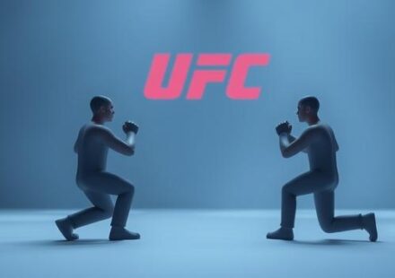 Svensk TV med UFC-logotyp och IPTV-ikoner i en minimalistisk 3D-miljö