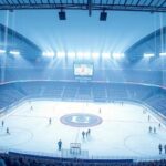 Två personer som tittar på enmatch i 4K på en stor skärm med Nordisk IPTV-logotyp i hörnet