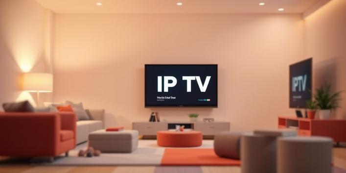 En 3D-illustration av Nordisk IPTV med en minimalistisk komposition