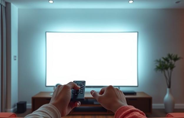 A user comfortably watching Nordic IPTV on their living room TV, demonstrating the convenience of modern streaming