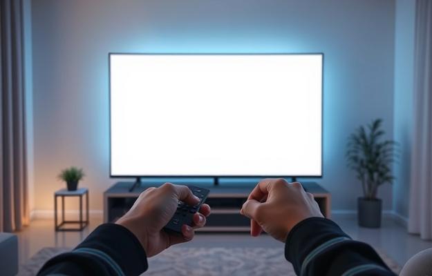 En person som tittar på IPTV på sin TV och jämför med traditionell kabel.