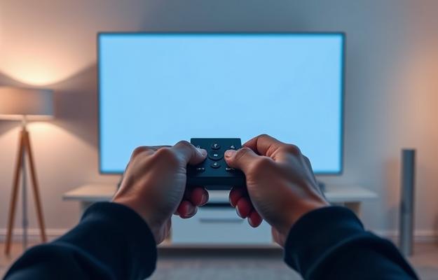 IPTV-tittande via en Smart TV i ett nordiskt hem.