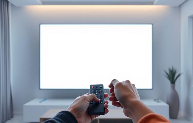 En person använder en surfplatta för att välja en film från en IPTV on-demand-katalog, med ett stort utbud av filmer och serier att välja mellan