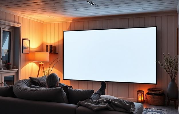 Nordic family enjoying IPTV service in their living room
