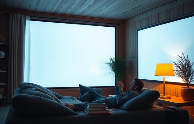 IPTV setup on a living room TV in Norway
