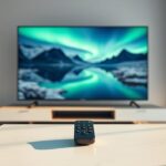 Nordisk IPTV: The Ultimate 4K Streaming Solution for 2026, visualized as a modern Nordic living room with a 4K TV displaying a scenic landscape.